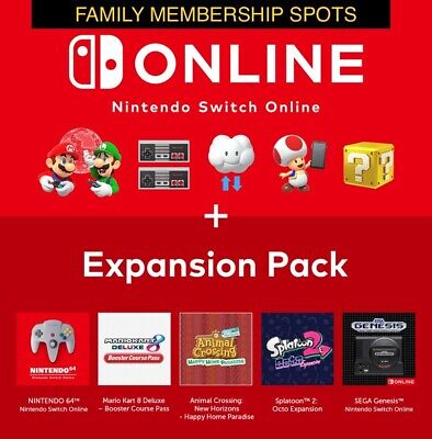12 Months Nintendo Switch Online Membership + Expansion Pack - 1 Family Spot