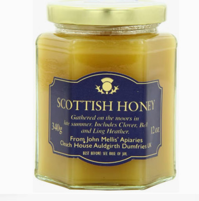John Mellis, Luxury Scottish Honey with Wildflowers, Clover & Heather, 12 Oz