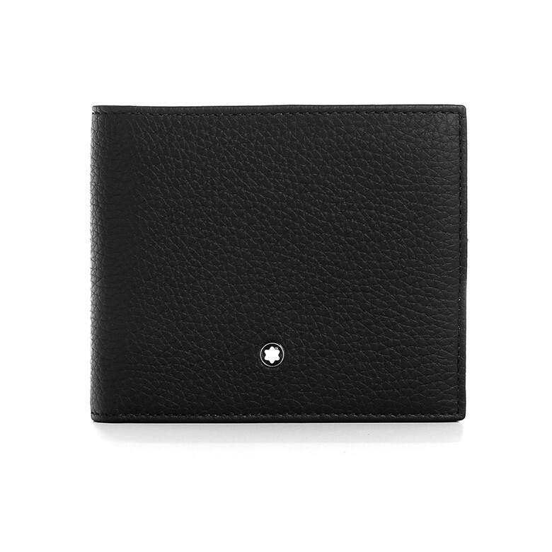 Pre-owned Montblanc Meisterstück Soft Grain Leather Card Holder Cover Wallet Purse For Men In Black