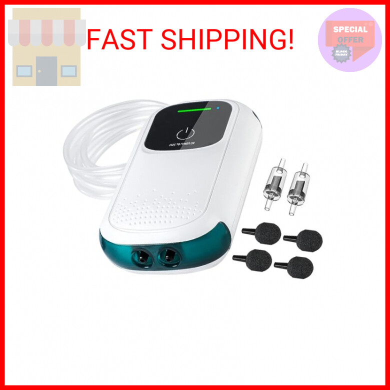 KEDSUM Battery Aquarium Air Pump, Quietest Rechargeable and 