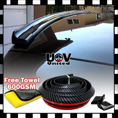2021 Carbon Fiber Universal Spoiler Wing Rubber Rear Roof Trunk Sport Lip Skirt