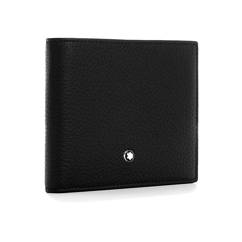 Pre-owned Montblanc Meisterstück Soft Grain Leather Card Holder Cover Wallet Purse For Men In Black