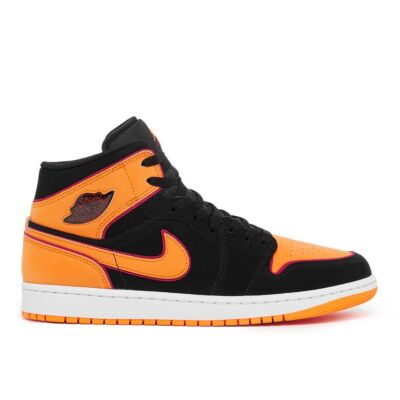 Мужские кроссовки Air Jordan 1 Mid SE Черный/ярко-оранжевый (FJ4923 008)