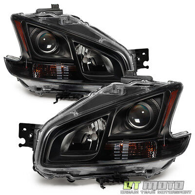 Black For 2009-2014 Maxima Headlights Left+Right Lights Lamps 09 10 11 12 13 14