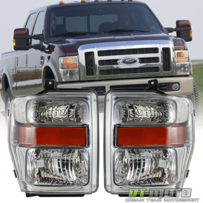 2008-2010 Ford F250 F350 F450 SD Superduty Headlights Headlamps Left+Right 08-10