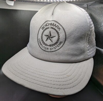VTG Benchmark Computer Systems Snapback Mesh Tech Trucker Hat 80s The Winner USA
