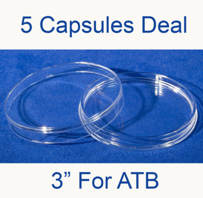 5 Large 3'' Coin Safe Capsules For 5 Oz America The Beautiful ATB 76.94mm 4.02mm 