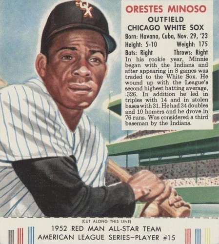 1952 Red Man Tobacco All-Star Team - Minnie Minoso #15