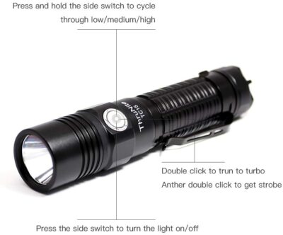 ThruNite TC15, 2300 High Lumens Rechargeable LED Flashlight  Black CW