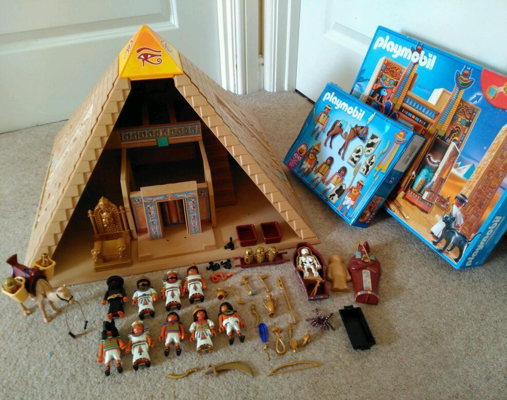 PLAYMOBIL Egyptian Pyramid Large Bundle including Pyramid, Temple