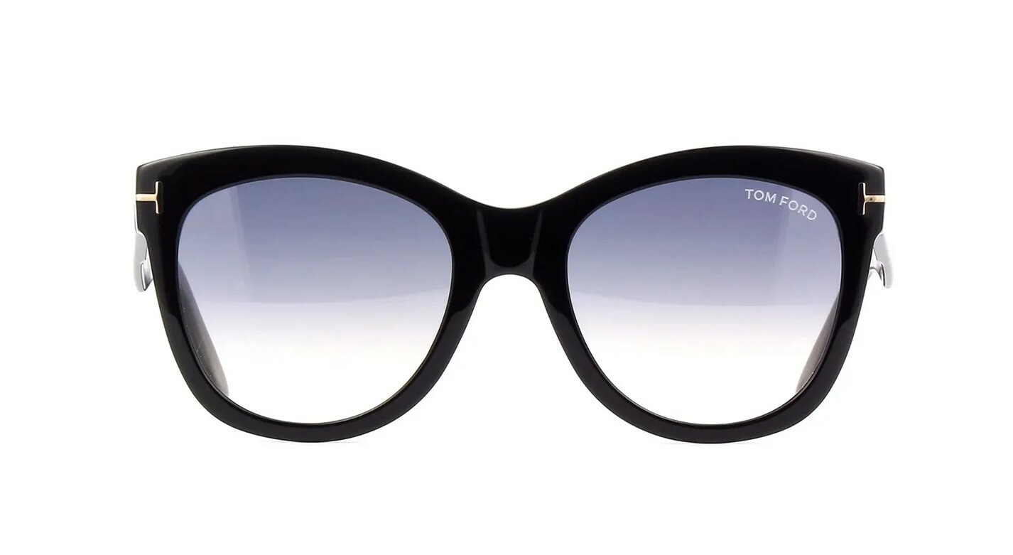 Pre-owned Tom Ford Wallace Ft 0870 Shiny Black/grey Shaded (01b) Sunglasses