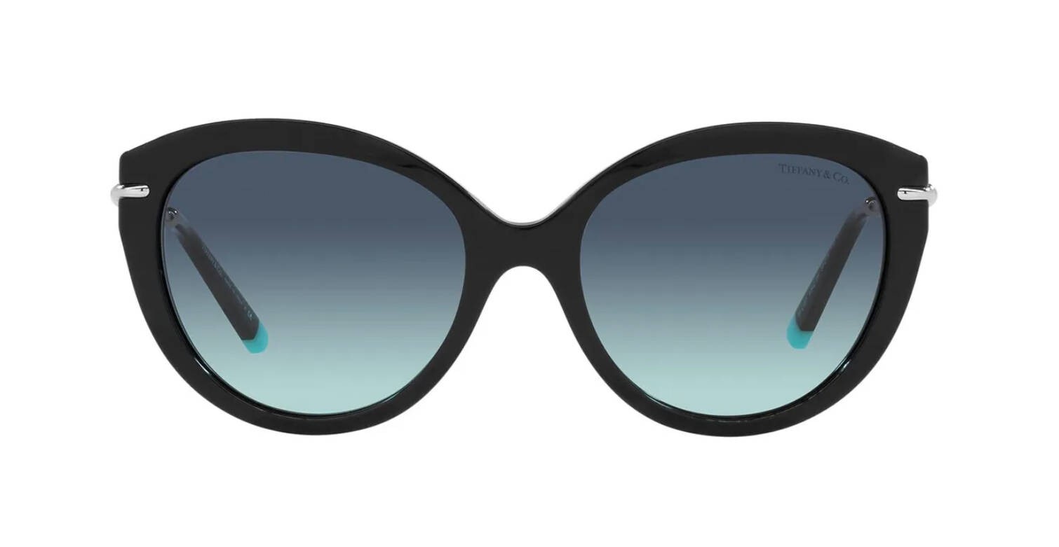 Pre-owned Tiffany & Co Tiffany Tf 4187 Black/blue Shaded (8342/9s) Sunglasses