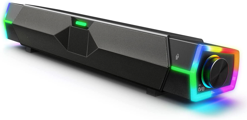 Computer Speakers with Microphone Dynamic RGB Computer Sound Bar