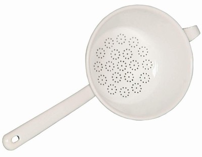 Passiersieb Küchensieb Nudelsieb Abtropfsieb Emaille RIESS  20cm weiß Sieb