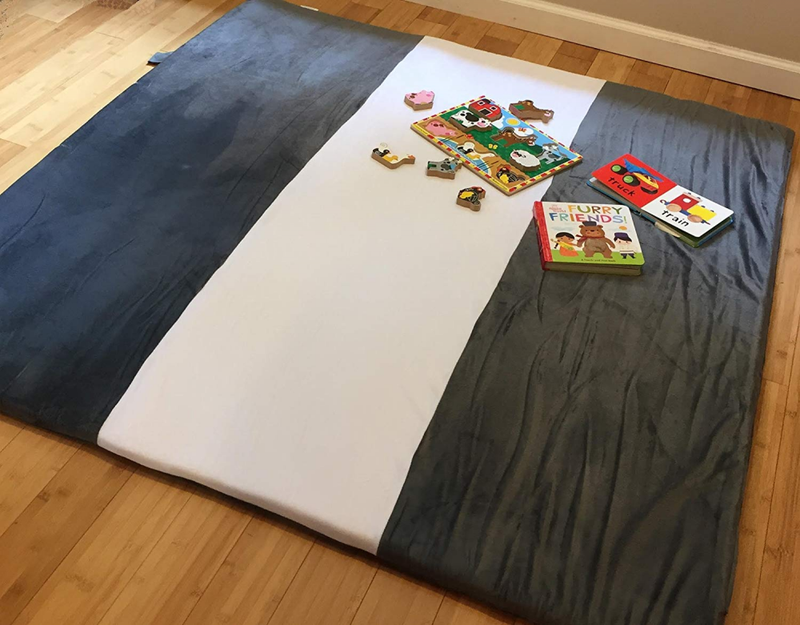 Snug Square Baby Play Mat - Large, Comfortable, Luxurious and Kids (Slate-White)