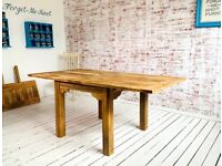 Modern Rustic Extending Farmhouse Dining Table to Seat Eight People - Contemporary Square Leg