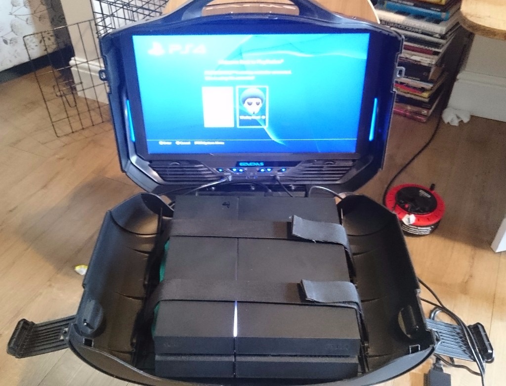 Sony Playstation 4 1tb Console & Gaems 19" Portable Monitor, 8 Games, 7