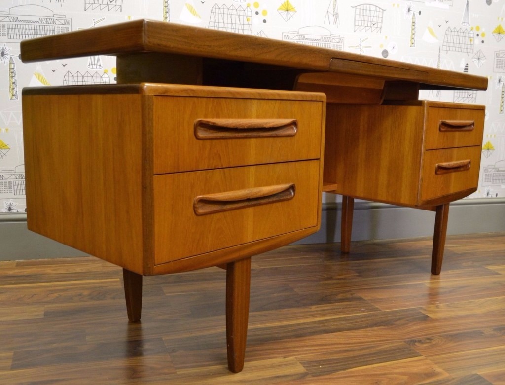 Vintage G Plan Fresco Mid Century Teak Floating Desk / Dressing Table