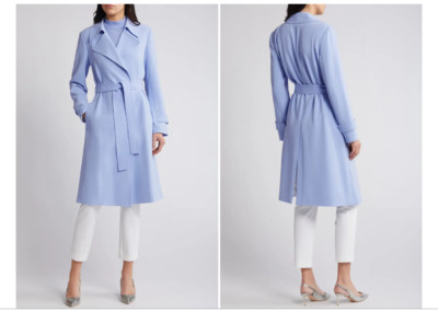 Theory Oaklane Admiral Crepe Trench Coat  Size:S  $635 NWT