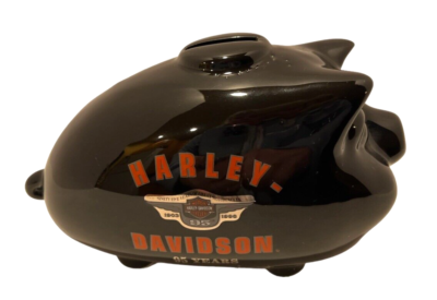 Vintage HARLEY DAVIDSON 95th Anniversary Motorcycle Gas Tank Ceramic Piggy Bank