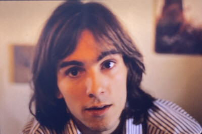 Vintage Photo Slide 1981 Man Posed Close Up Long Hair