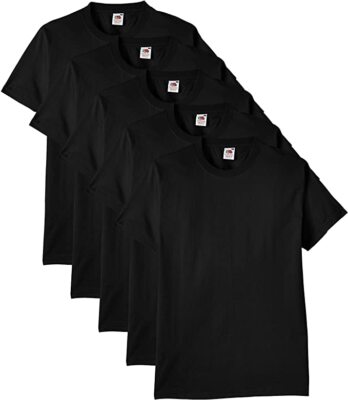 5 Pack Camisetas Básicas de Hombre Manga Corta Moda ✅ FRUIT OF THE LOOM Algodón 