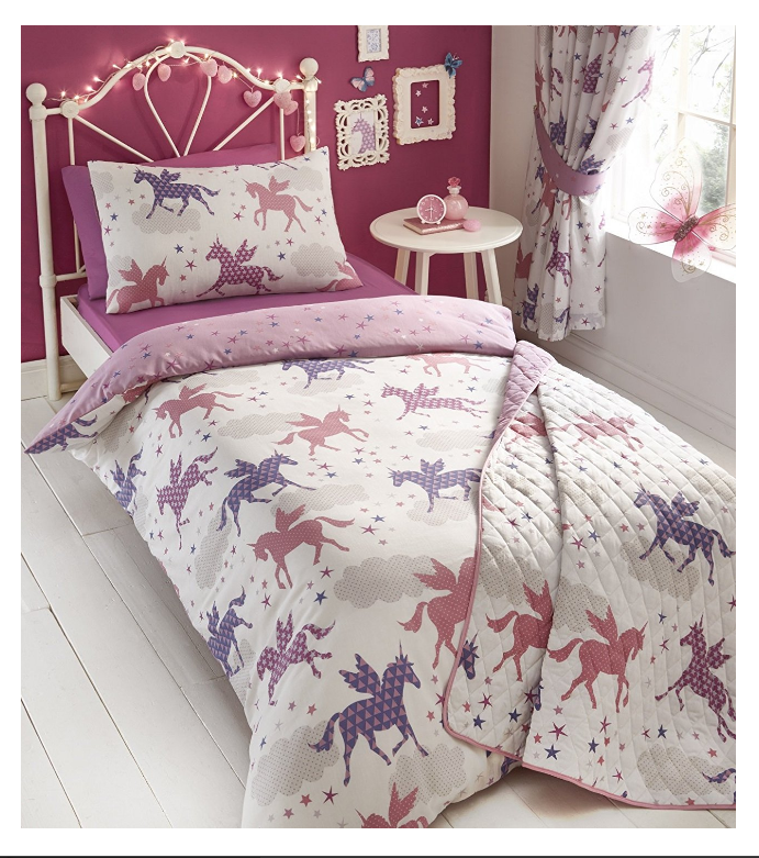 Divine Unicorns Reversible Duvet Cover Single Double Set Or