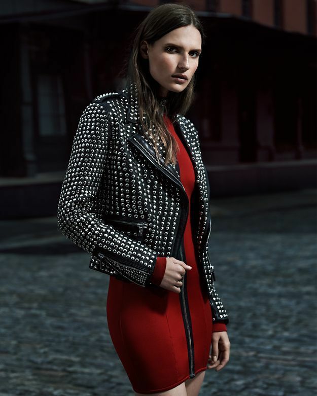 Pre-owned Moto Women All Over Sliver Studded  Jacket, Women's Leather Fashion  Jackets In Black