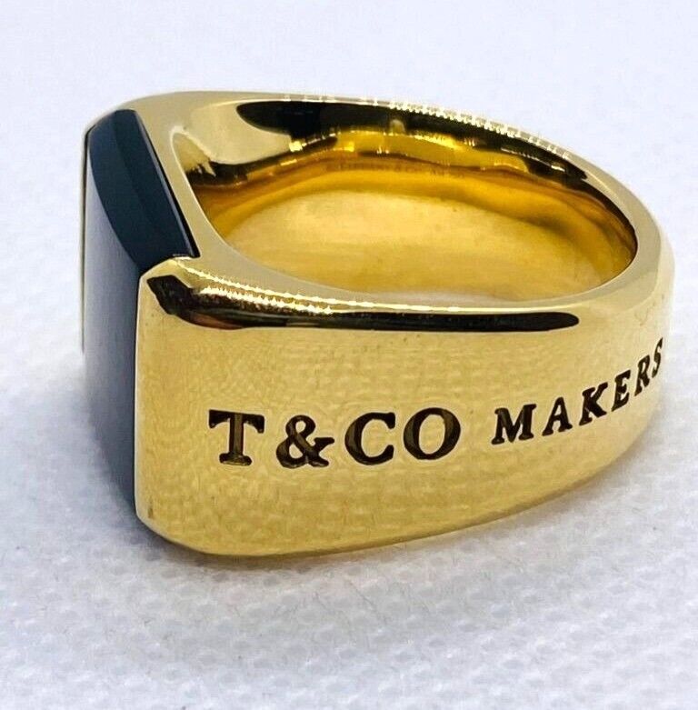 Tiffany & Co 1837 Makers Black Onyx Signet Men's Ring 18K Tiffany & Co 1837 Makers Black Onyx Signet Men's Ring 18K