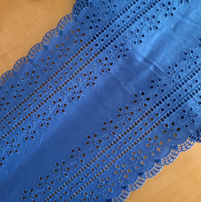 4-5 Yards 9'' Wide Eyelet Cotton Blend Lace Blue,Hot Pink,Pink,Fleshcolor zhb93