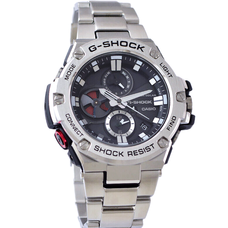 Pre-owned Casio G-shock Gst-b100d-1ajf G-steel Bluetooth Solar Watch Gst-b100d-1a Men's