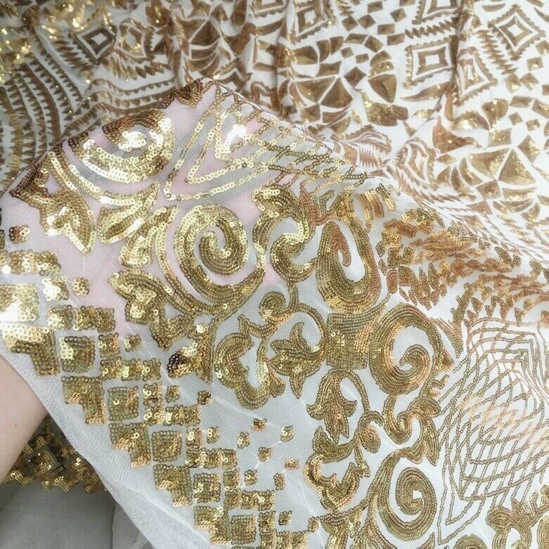 Tessuto In Rete Con Ricamo Di Paillettes Per Costume Da Sposa Retro