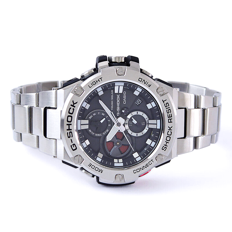 Pre-owned Casio G-shock Gst-b100d-1ajf G-steel Bluetooth Solar Watch Gst-b100d-1a Men's