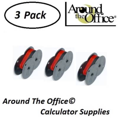 SHARP Model CS-521 Compatible Calculator RS-6BR Twin Spool Black & Red Ribbon