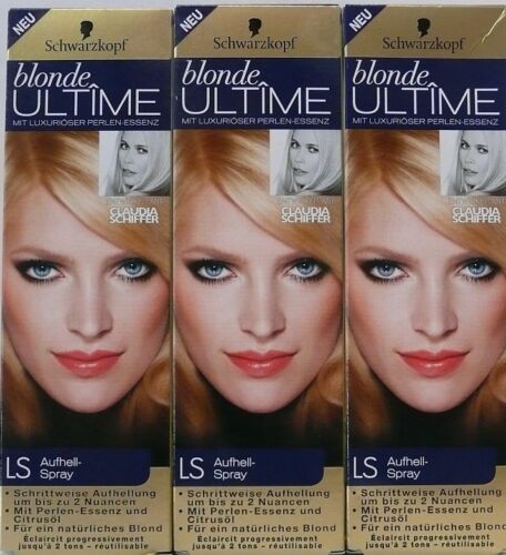 3x Blondierung SCHWARZKOPF UVP 44 € Neu BLONDE ULTIME LS AUFHELLSPRAY 100ml 