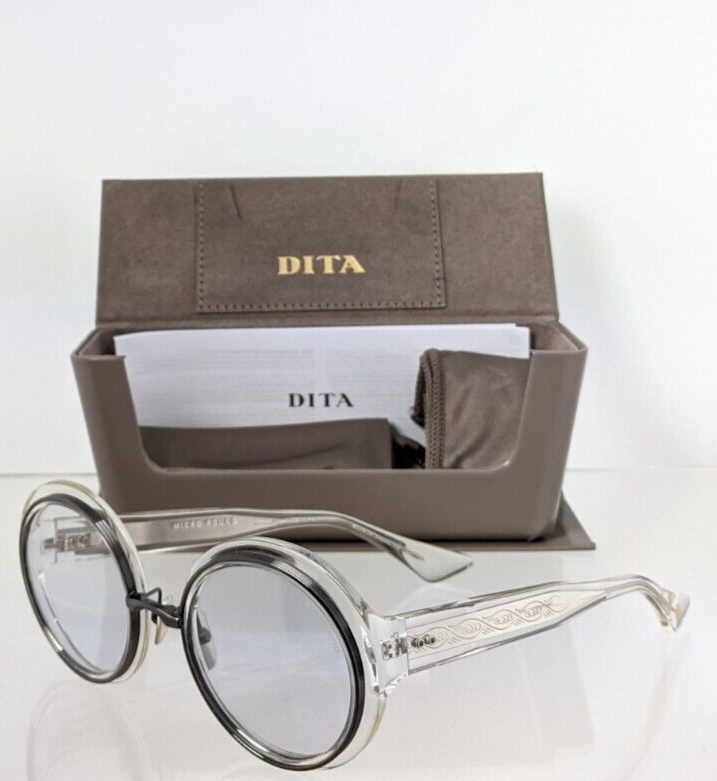 Pre-owned Dita Authentic  Sunglasses Micro-round Dts 406-a-03 Transparent & Gunmetal In Clear & Palladium