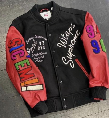 Supreme WTAPS Varsity Jacket Black Large Size | eBay Supreme WTAPS Varsity Jacket Black Large Size | eBay