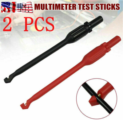 2Pcs Test Lead Kit Power Probe Wire 4mm Piercing Clip Tool Automotive Multimeter
