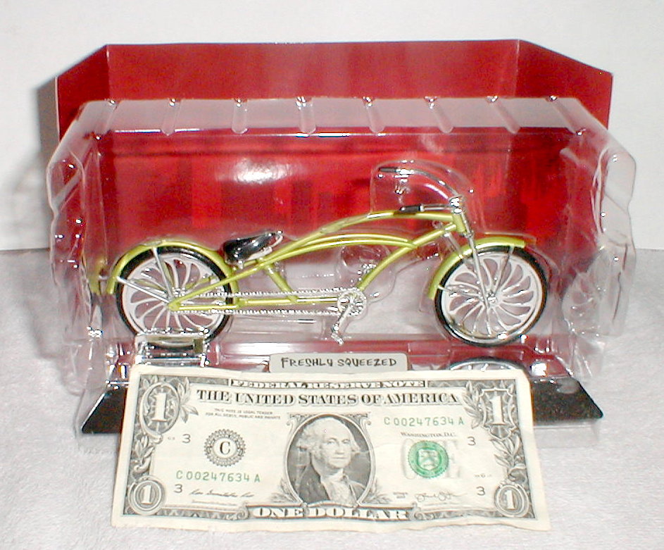 GREEN Pedal Scrapers Freshly Squeezed Custom Diecast Bicycles by Planet Toys