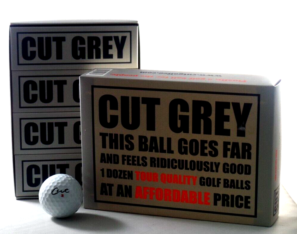 NEW Cut Grey Golf Co. 3 Piece Urethane Cover 12 USGA Conforming Golf Balls