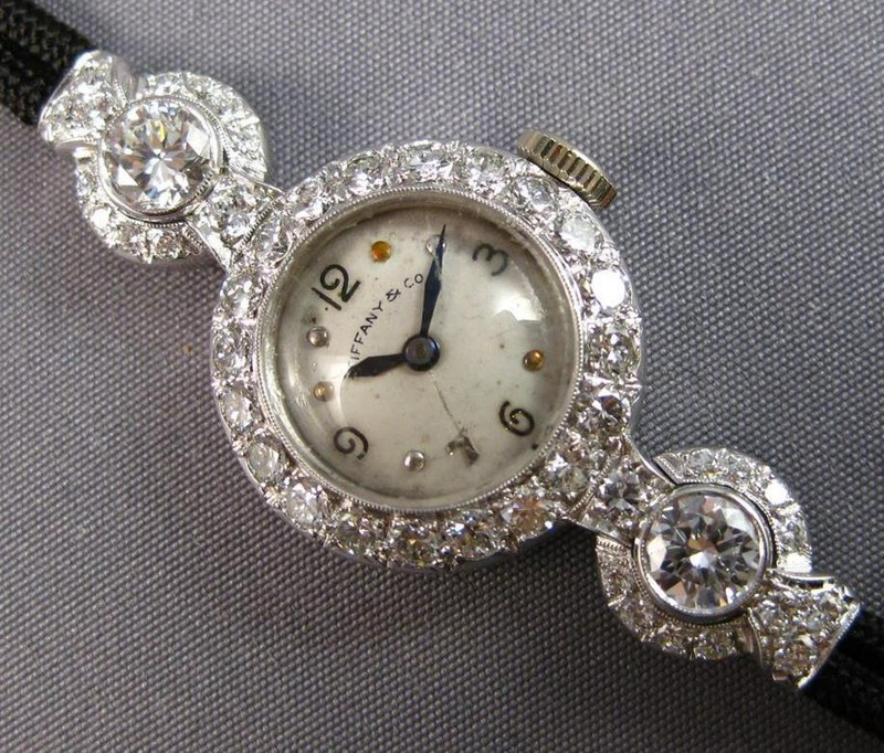 ANTIQUE LARGE TIFFANY & CO. 2.60CT DIAMOND PLATINUM CIRCULAR LADY'S
