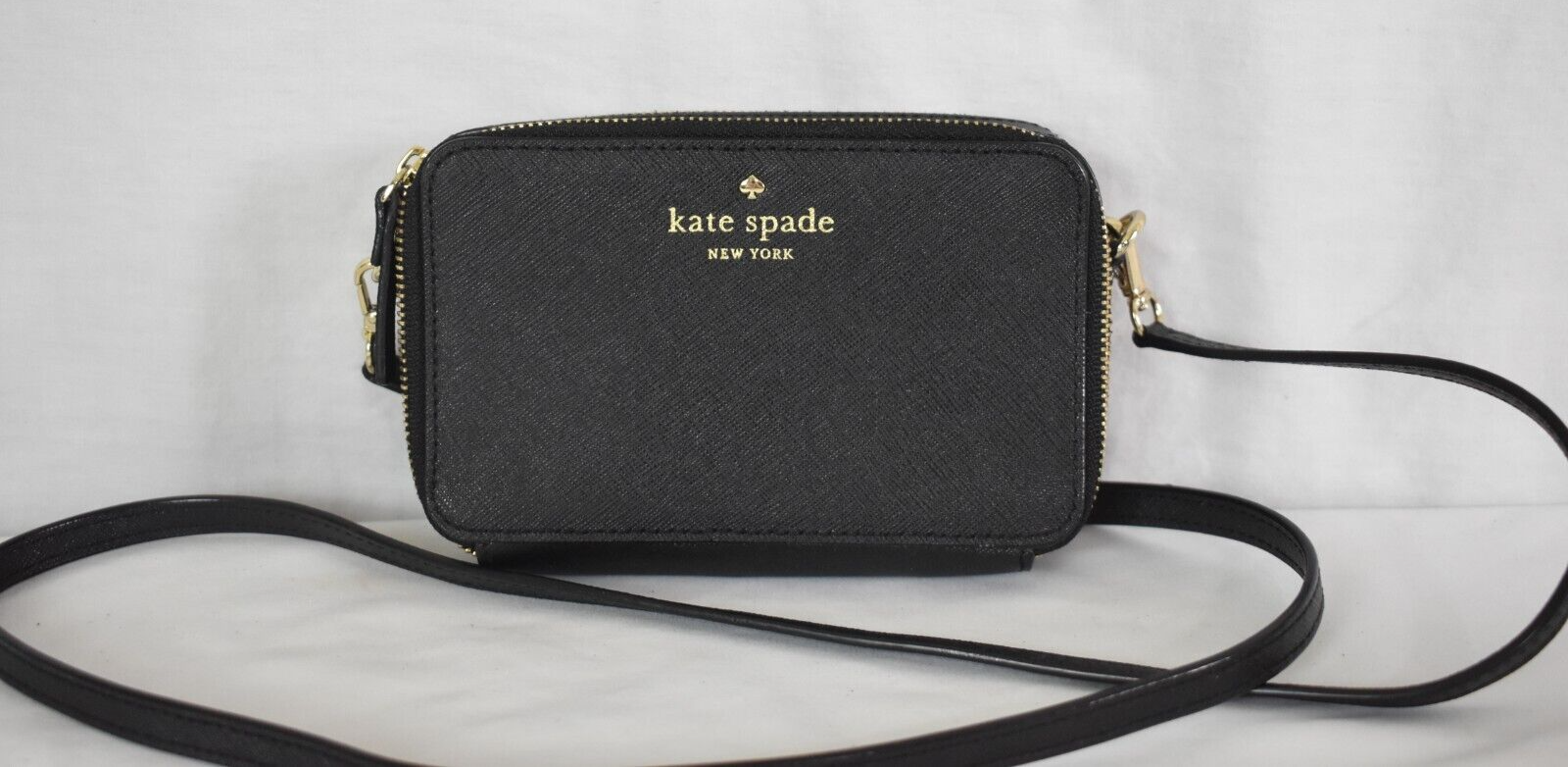 Kate Spade Staci Dual Zip Around Crossbody Leather Clutch