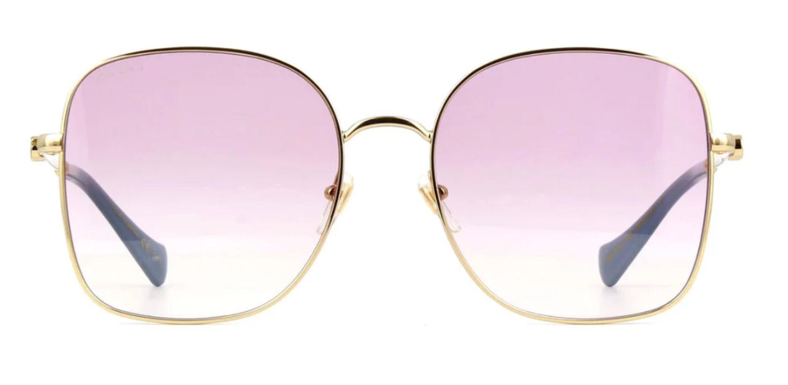 Pre-owned Gucci Women Gg1143s-003 Gold Frame / Pink Gradient Lens Sunglasses In Purple
