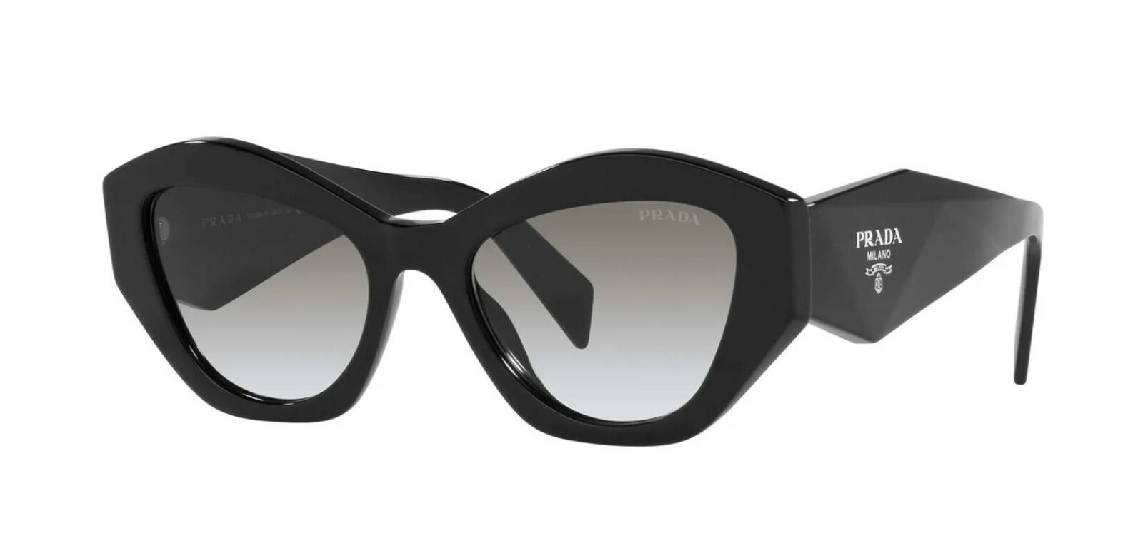 Pre-owned Prada Symbole Pr 07ys Black/grey Shaded (1ab-0a7) Sunglasses