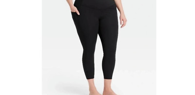 Womens Size XL Black High-Rise 7/8 Leggings With Pockets All in Motion New 