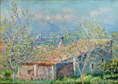 Springtime House Landscape by Claude Monet Oil Painting Printed On Canvas Art