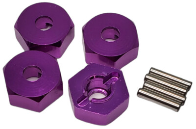 NHX RC Wheel Hex Adaptor 12x5mm with Pins Purple (4pc) Thickness 5mm