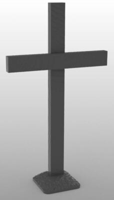 1/16 Scale Battleground Grave Marker - Flat Cross