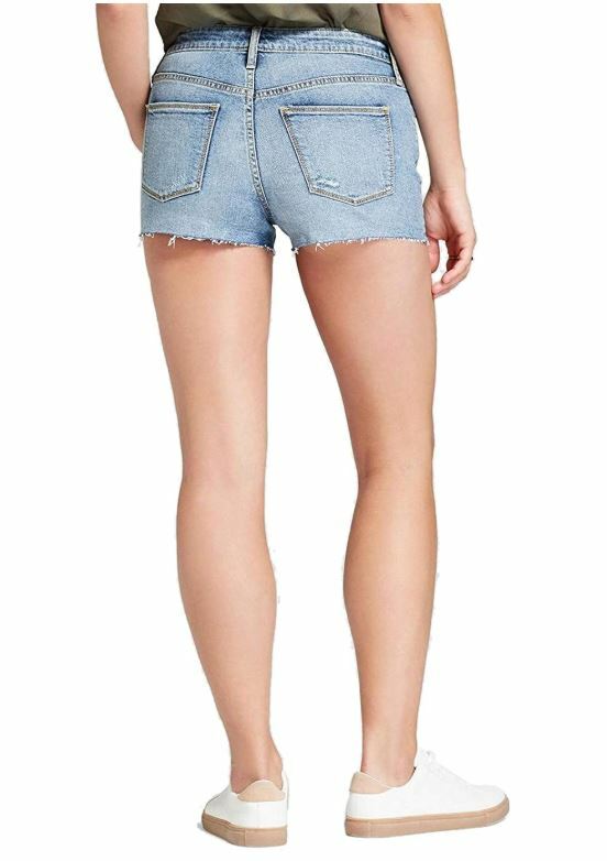 NWT Universal Thread Women's High-Rise Raw Hem Shortie Jean Shorts 12 Light Blue | eBay