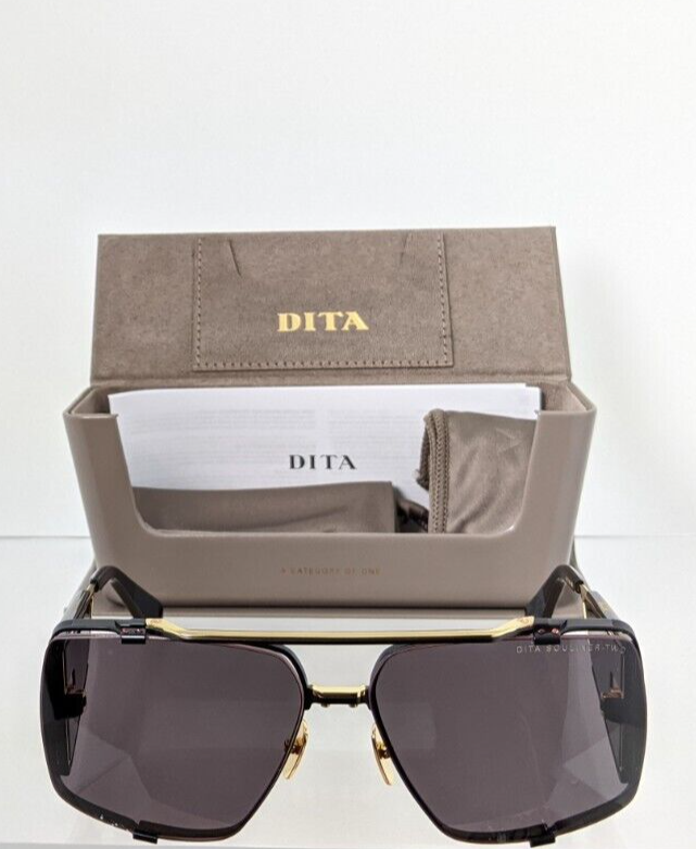 Pre-owned Dita Authentic  Sunglasses Souliner - Two Dts 136-64-03 Black & Gold Frame In Gold & Black